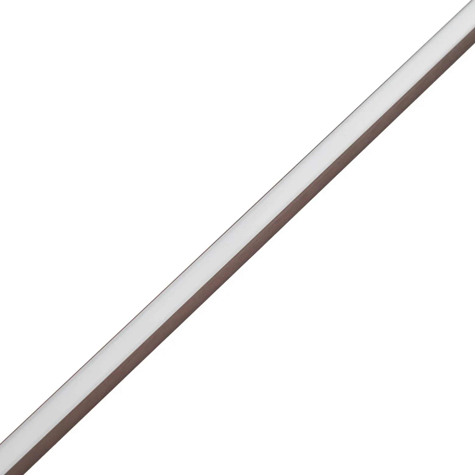 Aplique de pared LED Lindby Natsumi, marrón, aluminio, 90 cm