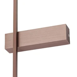 Aplique de pared LED Lindby Natsumi, marrón, aluminio, 90 cm