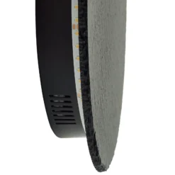 Aplique de pared LED Lindby Peetu, Ø 25 cm, pizarra, atenuable