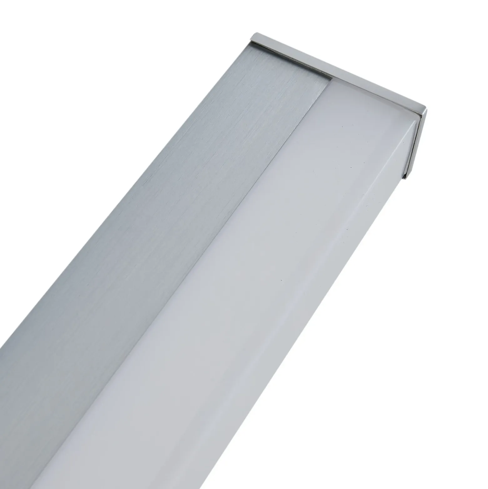 Aplique de pared LED Lindby Philippa, angular, 59 cm, color aluminio, IP44