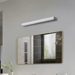 Aplique de pared LED Lindby Philippa, angular, 59 cm, color aluminio, IP44