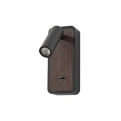 Aplique de pared LED Lindby Tallis, negro, USB-C, orientable