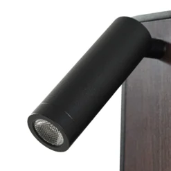 Aplique de pared LED Lindby Tallis, negro, USB-C, orientable