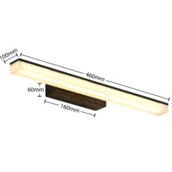 Aplique de pared LED Lisana de Lucande, horizontal, 46 cm, IP44