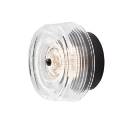 Aplique de pared LED LOOM DESIGN Glow, negro/transparente Ø 16 cm acrílico