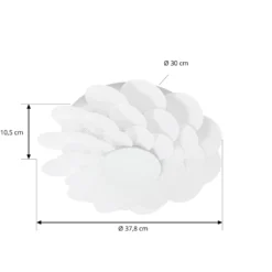 Aplique de pared LED Lucande «Bloem», Ø 40 cm, blanco, atenuable en 3 niveles