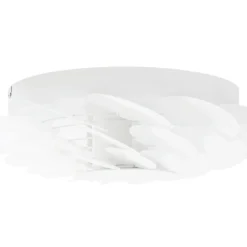 Aplique de pared LED Lucande «Bloem», Ø 40 cm, blanco, atenuable en 3 niveles