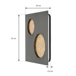 Aplique de pared LED Lucande Delin, gris/dorado, 55 x 55 cm, atenuable