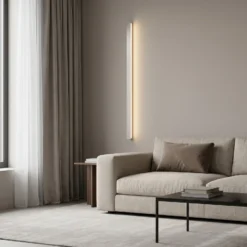 Aplique de pared LED Lucande Kinsley, 90 cm, níquel, atenuable, CCT