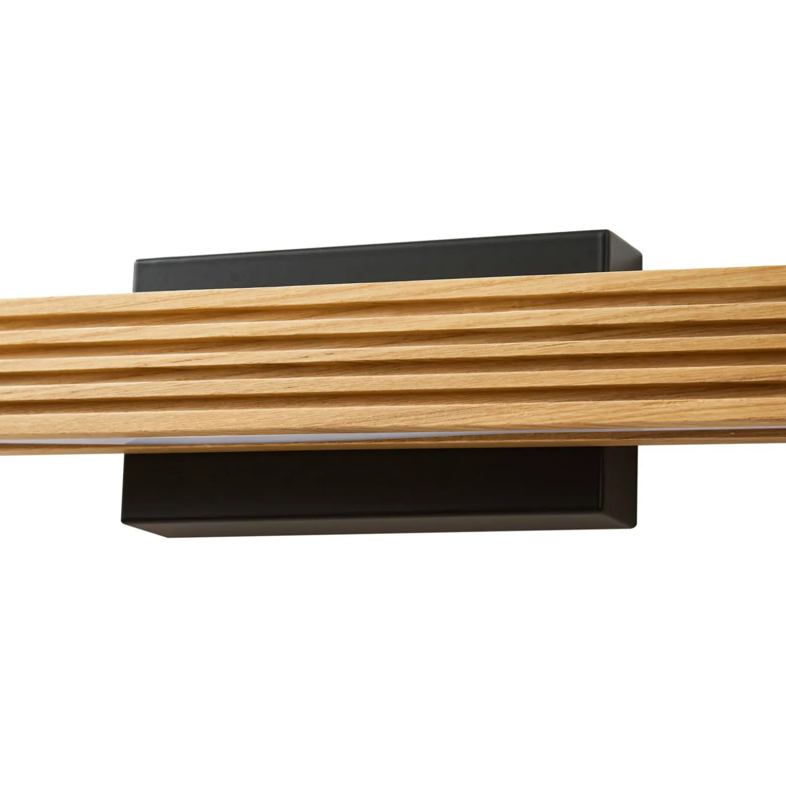 Aplique de pared LED Lucande Lieske, 40 cm, madera, negro