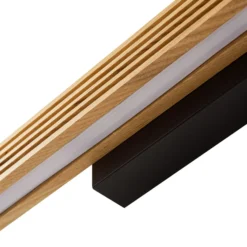 Aplique de pared LED Lucande Lieske, 40 cm, madera, negro