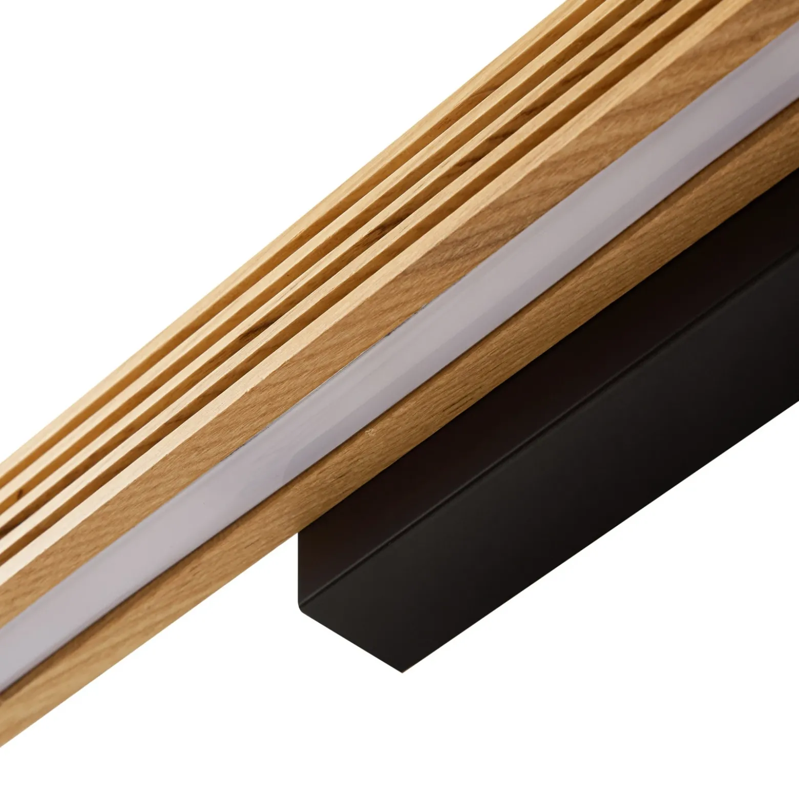 Aplique de pared LED Lucande Lieske, 40 cm, madera, negro