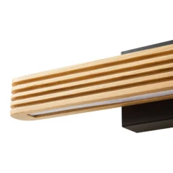 Aplique de pared LED Lucande Lieske, 40 cm, madera, negro