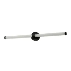 Aplique de pared LED Lucande Melisa, negro, 90 cm, CCT, IP44