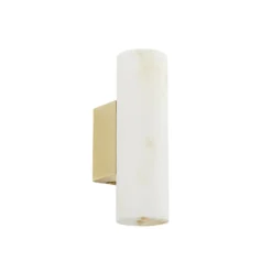 Aplique de pared LED Lucande Tavira, alabastro, luz hacia arriba/hacia abajo