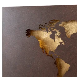Aplique de pared LED Lucande World, óxido/oro, 60 cm x 30 cm