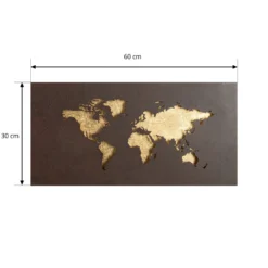 Aplique de pared LED Lucande World, óxido/oro, 60 cm x 30 cm
