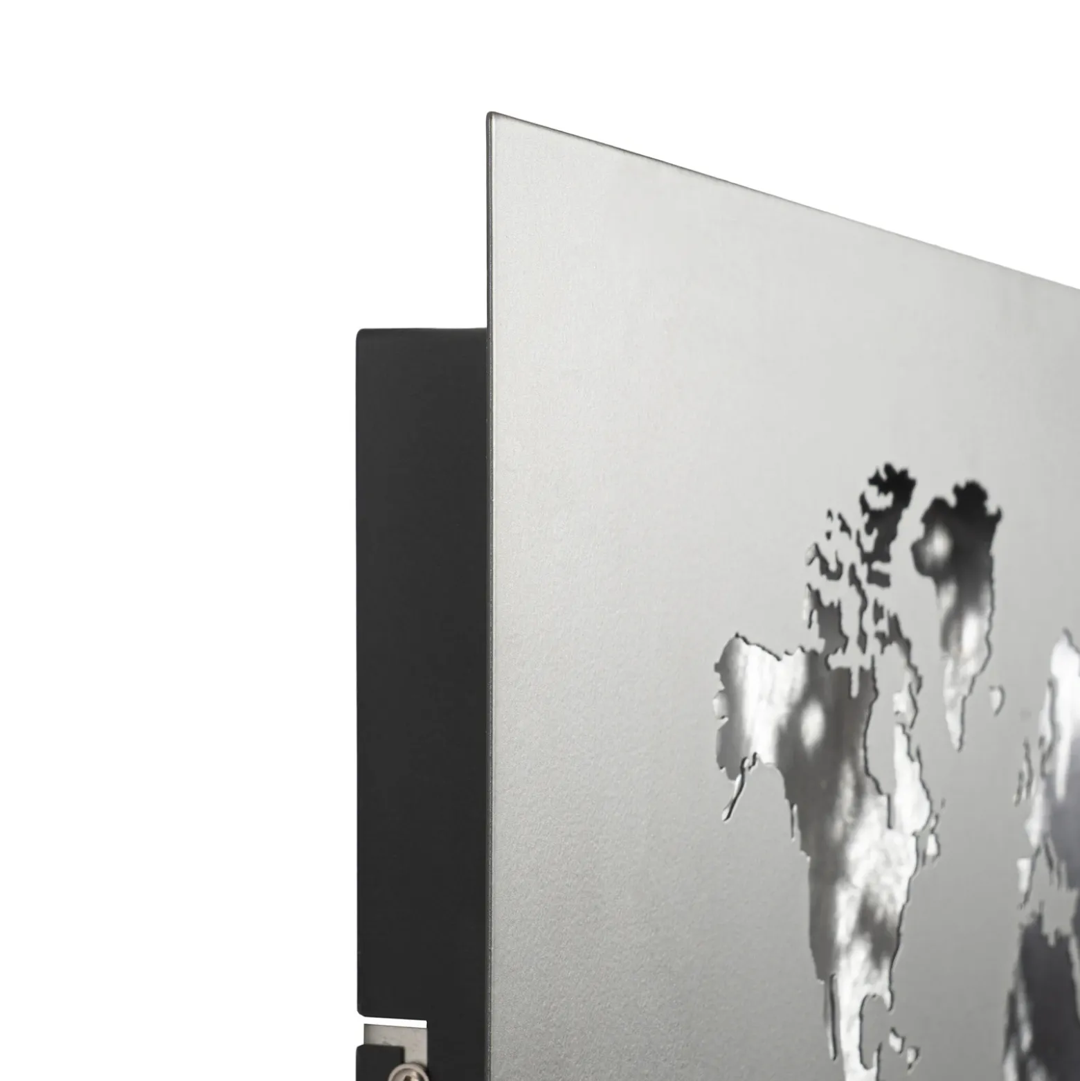 Aplique de pared LED Lucande World, antracita/plata, 60 cm x 30 cm