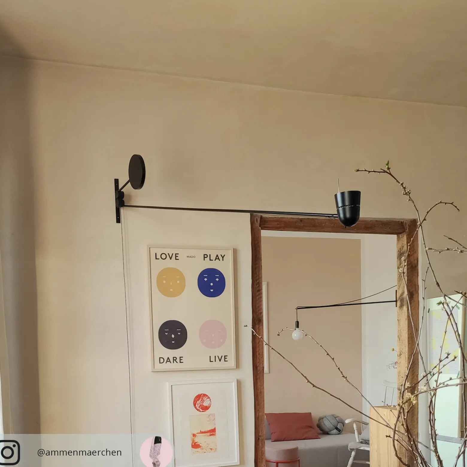 Aplique de pared LED Luceplan Counterbalance negro