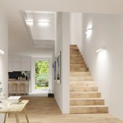 Aplique de pared LED Lucille de Paulmann, blanco, 60 cm, atenuable, IP44