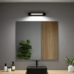 Aplique de pared LED Lucille de Paulmann, negro, 40 cm, IP44, atenuable