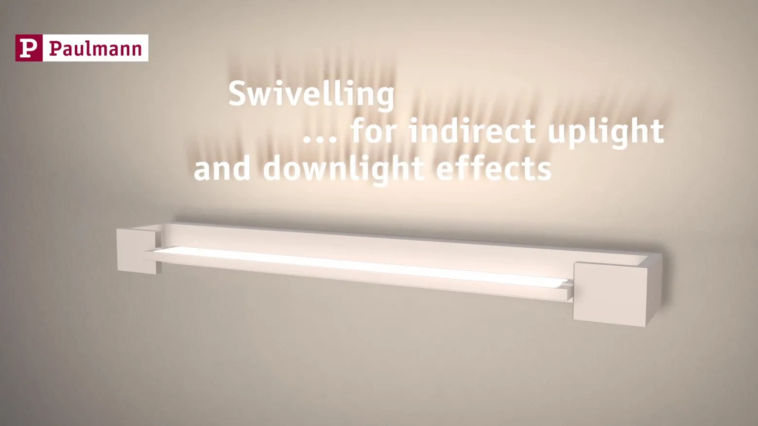 Aplique de pared LED Lucille de Paulmann, blanco, 40 cm, atenuable, IP44