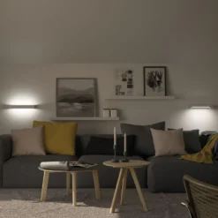 Aplique de pared LED Lucille de Paulmann, blanco, 40 cm, atenuable, IP44