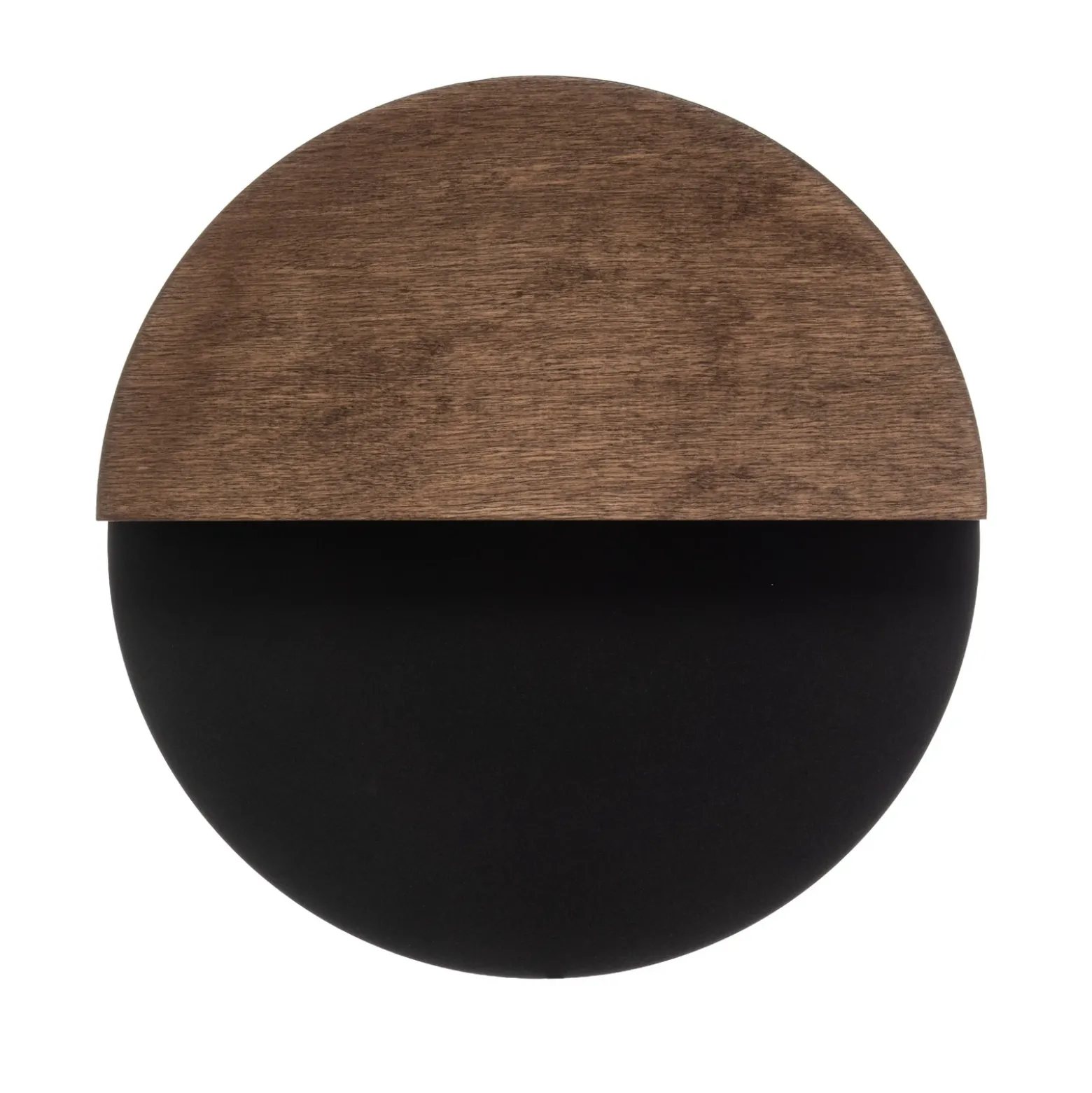 Aplique de pared LED Luna S, negro/wengué, acero, madera, 3.000 K