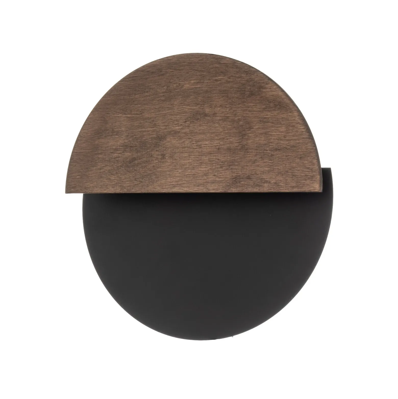 Aplique de pared LED Luna S, negro/wengué, acero, madera, 3.000 K
