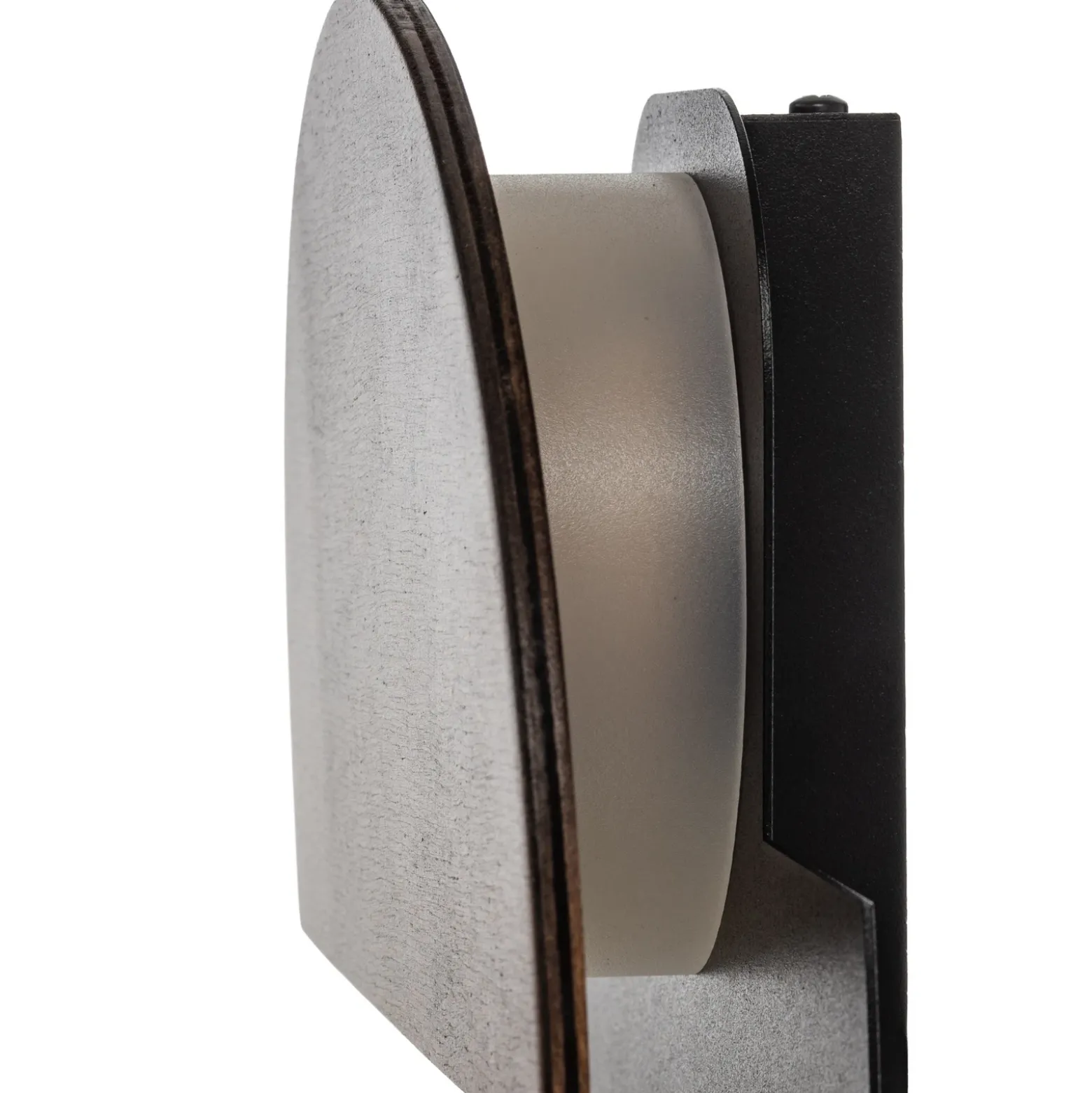 Aplique de pared LED Luna S, negro/wengué, acero, madera, 3.000 K