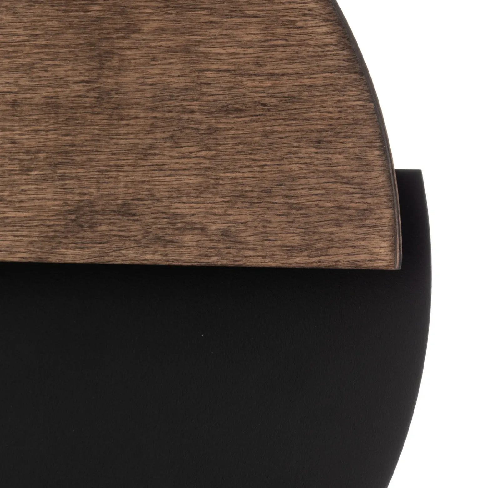 Aplique de pared LED Luna S, negro/wengué, acero, madera, 3.000 K