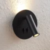 Aplique de pared LED Magya, negro, 2 luces, redondo, de Lucande