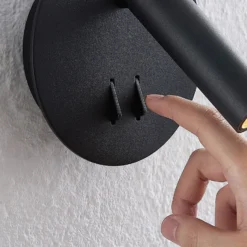 Aplique de pared LED Magya, negro, 2 luces, redondo, de Lucande