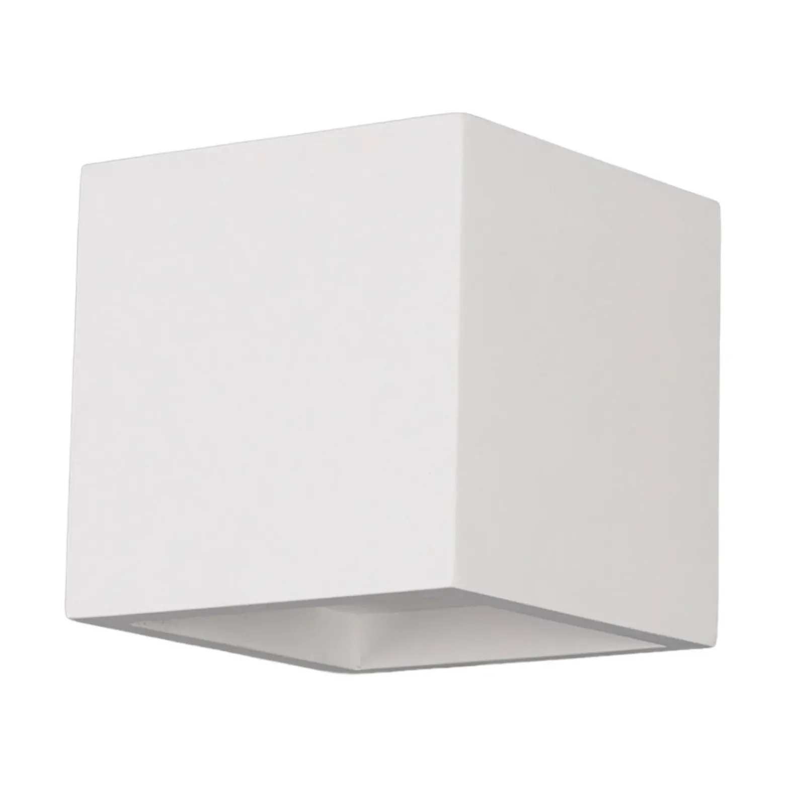 Aplique de pared LED Marita de escayola en forma de cubo