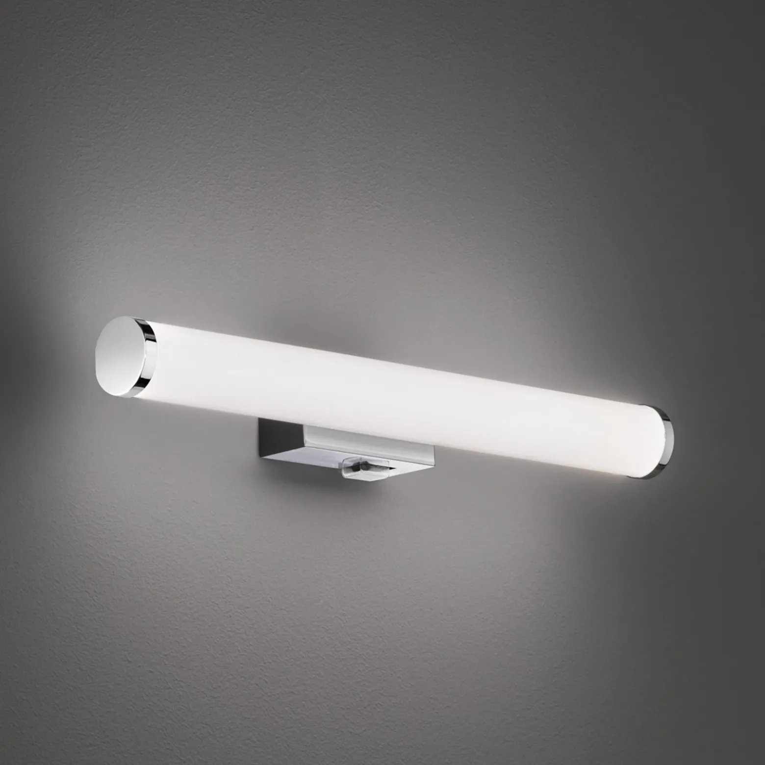 Aplique de pared LED Mattimo, ancho 40 cm, cromo, interruptor