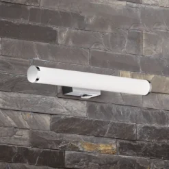 Aplique de pared LED Mattimo, ancho 40 cm, cromo, interruptor