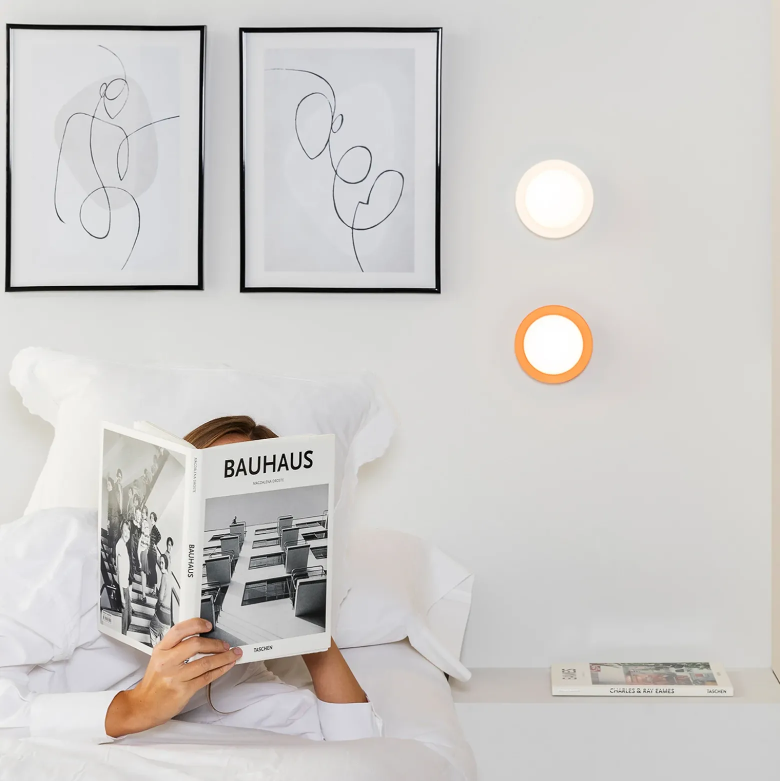 Aplique de pared LED May IP44, blanco