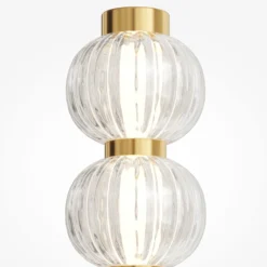 Aplique de pared LED Maytoni Amulet, lineal, 76 cm, transparente / dorado