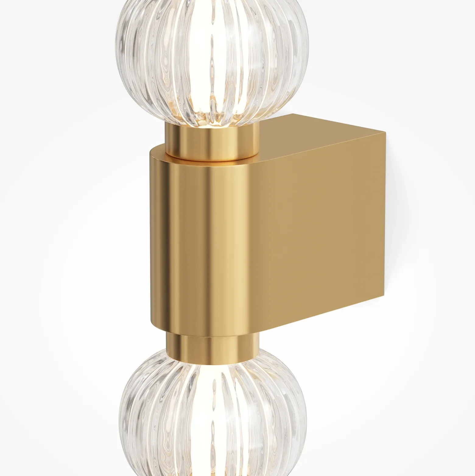 Aplique de pared LED Maytoni Amulet, lineal, 76 cm, transparente / dorado