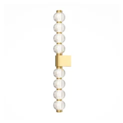 Aplique de pared LED Maytoni Amulet, lineal, 76 cm, transparente / dorado