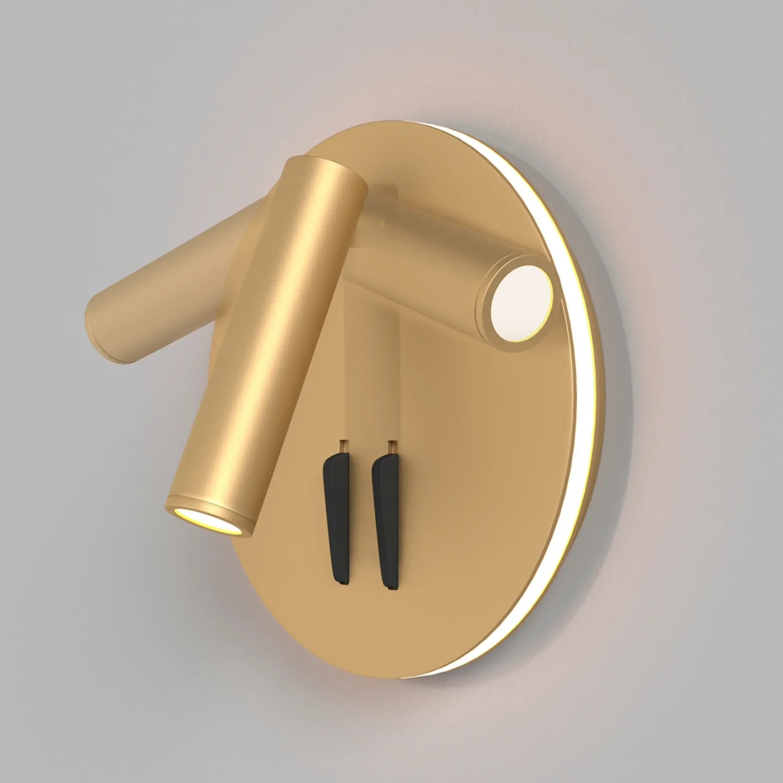 Aplique de pared LED Maytoni iOS 176, dorado, redondo, aluminio