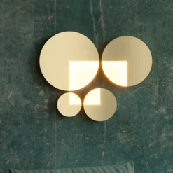 Aplique de pared LED Maytoni Jupiter, dorado, Ø 18,4cm