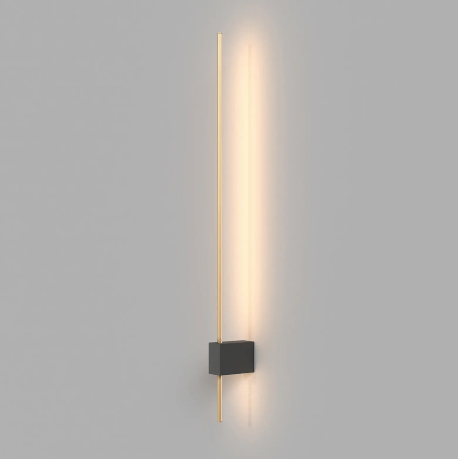 Aplique de pared LED Maytoni Pars, 62,3 cm, negro/oro, aluminio