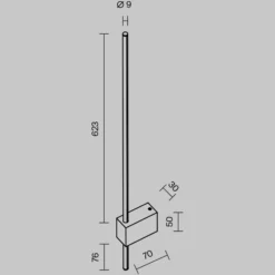 Aplique de pared LED Maytoni Pars, 62,3 cm, negro/oro, aluminio
