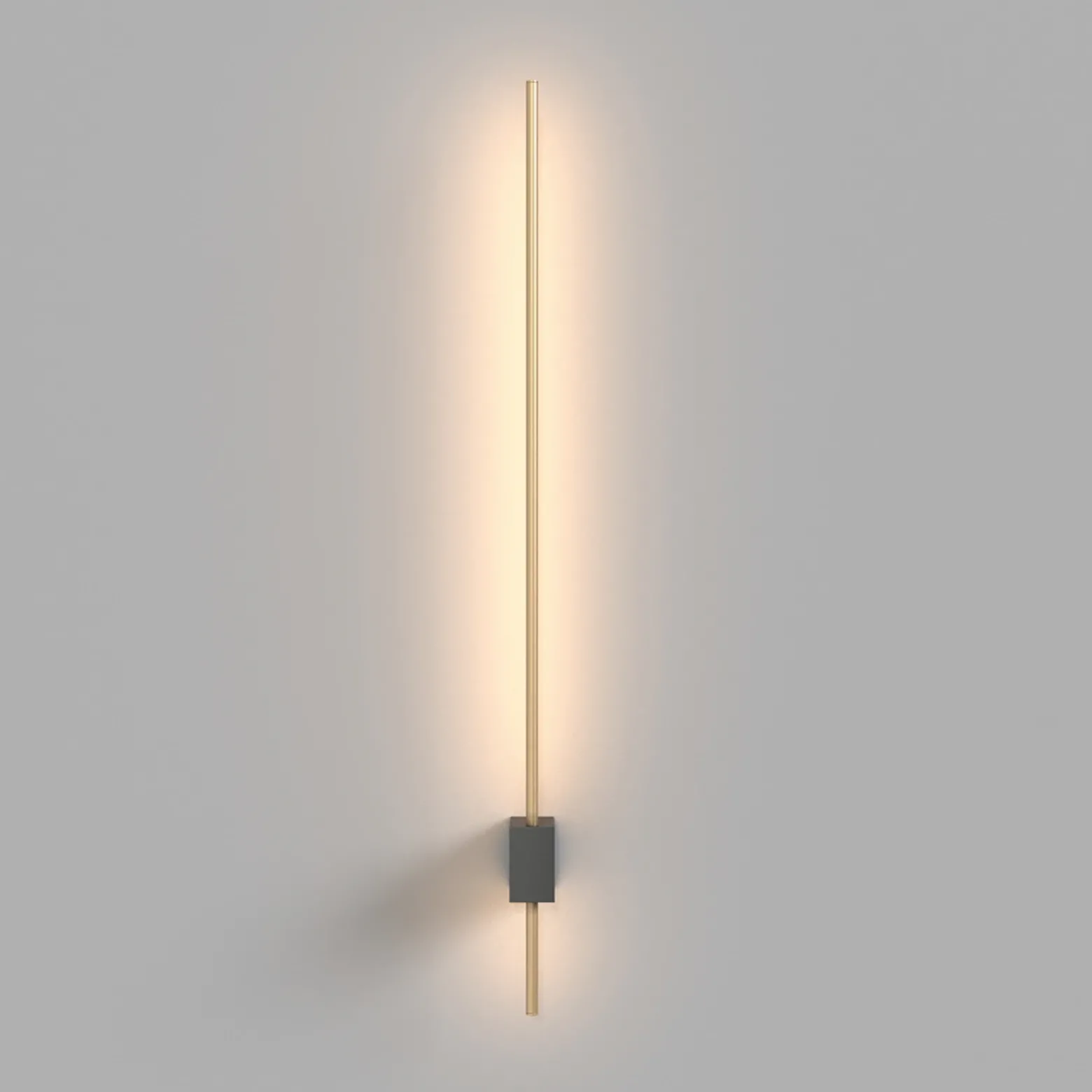 Aplique de pared LED Maytoni Pars, 62,3 cm, negro/oro, aluminio