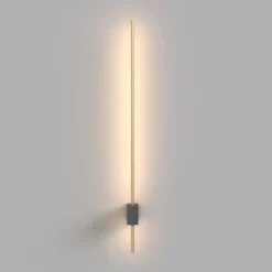 Aplique de pared LED Maytoni Pars, 62,3 cm, negro/oro, aluminio