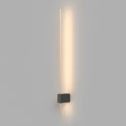 Aplique de pared LED Maytoni Pars, 62,3 cm, negro/oro, aluminio