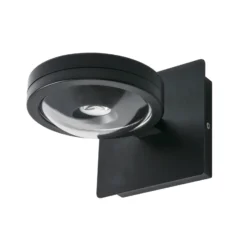 Aplique de pared LED Megatron Solo Punto, negro mate