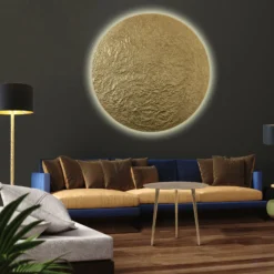 Aplique de pared LED Meteor, Ø 120 cm, dorado