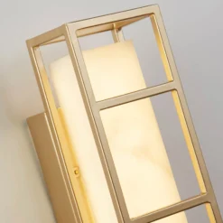 Aplique de pared LED Mirage, altura 25 cm, dorado, acero, IP44